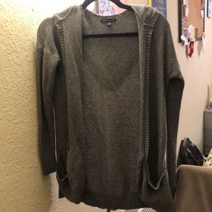 Grey Cardigan with Hood